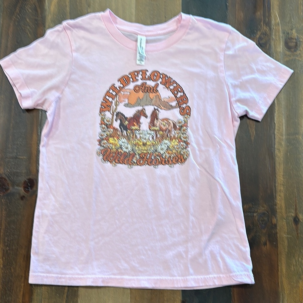 Pink Wildflowers Kids T-Shirt